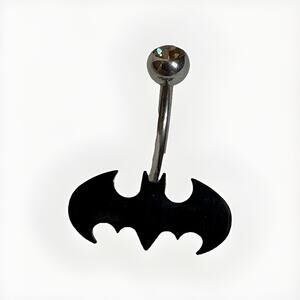 DC Comics Batman Logo 316L Stainless Steel 14G Body Jewelry Belly Navel Ring